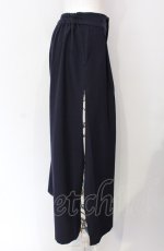 画像2: axes femme / スカーフ切替ワイドパンツ  ネイビー O-25-07-29-119-AX-PA-IG-ZT061 (2)