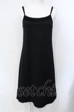 画像1: INGEBORG / 裾ピコフリル使いインナーキャミワンピース 9号 クロ O-25-07-29-014-LO-OP-OW-OS