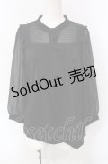 INGEBORG / シフォン切り替えプルブラウス 9号 クロ O-25-07-29-018-LO-BL-OW-OS