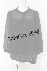 INGEBORG / シフォン切り替えプルブラウス 9号 クロ O-25-07-29-018-LO-BL-OW-OS