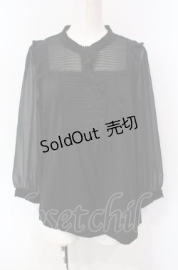 画像1: INGEBORG / シフォン切り替えプルブラウス 9号 クロ O-25-07-29-018-LO-BL-OW-OS