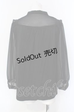 画像4: INGEBORG / シフォン切り替えプルブラウス 9号 クロ O-25-07-29-018-LO-BL-OW-OS