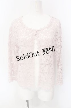 画像1: PINK HOUSE / 薔薇レースボレロ  ピンク O-25-07-29-021-LO-TO-OW-OS