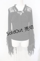 Qutie Frash / カップ入り蜘蛛の巣レースカットソー【旧タグ】  ブラック O-25-07-29-027-QU-TO-IG-OS