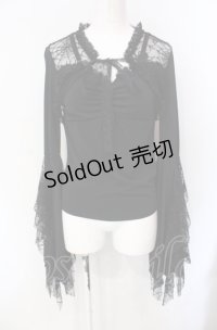 Qutie Frash / カップ入り蜘蛛の巣レースカットソー【旧タグ】  ブラック O-25-07-29-027-QU-TO-IG-OS