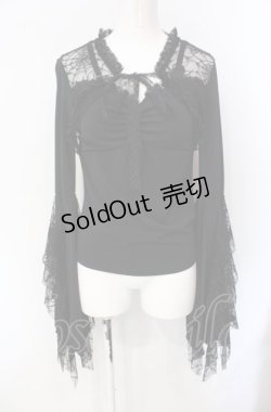 画像1: Qutie Frash / カップ入り蜘蛛の巣レースカットソー【旧タグ】  ブラック O-25-07-29-027-QU-TO-IG-OS