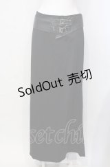 BPN / 合皮ベルト付きロングスカート M ブラック O-25-07-29-028-GO-SK-IG-ZS