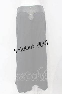 画像4: BPN / 合皮ベルト付きロングスカート M ブラック O-25-07-29-028-GO-SK-IG-ZS