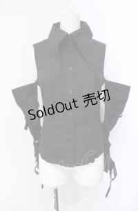 BPN / アームカバー付きノースリーブブラウス M ブラック O-25-07-29-029-GO-BL-IG-ZY