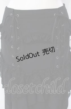 画像2: BPN / ウエストレースアップフィッシュテールランダムスカート M ブラック O-25-07-29-031-GO-SK-IG-OS