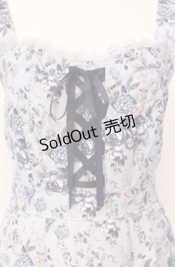 画像2: axes femme / ロマンティックローズ柄ジャンパースカート  サックス O-25-07-29-033-AX-OP-IG-OS