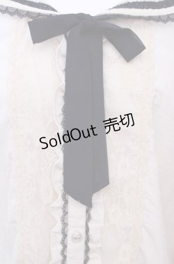 画像2: axes femme / セーラーカラーブラウス M キナリ×ネイビー O-25-07-31-034-AX-TO-OW-OS