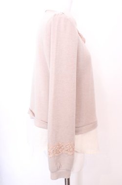 画像2: axes femme / ブローチ付レイヤードプルオーバー M キナリ×ベージュ O-25-07-31-035-AX-TO-OW-OS