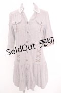 axes femme / ロールアップシャツワンピース M ラベンダー O-25-07-31-036-AX-OP-OW-OS