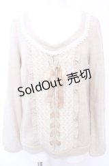 axes femme / レースアップニットプルオーバー M キナリ O-25-07-31-037-AX-TO-OW-OS