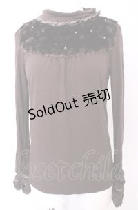 axes femme / ボア切り替えタートルインナープルオーバー M ブラウン O-25-07-31-038-AX-TO-OW-OS