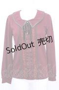 axes femme / パイピングカラーブラウス風プルオーバー M ワイン O-25-07-31-042-AX-TO-OW-OS
