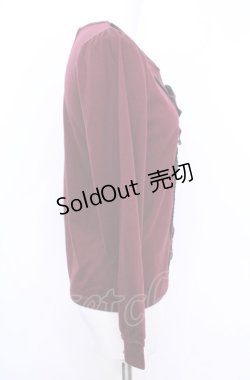 画像2: axes femme / パイピングカラーブラウス風プルオーバー M ワイン O-25-07-31-042-AX-TO-OW-OS