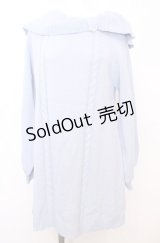 axes femme / リボン襟ニットミニワンピ F サックス O-25-07-31-045-AX-OP-OW-OS
