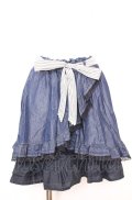 axes femme / デニム調フリル重ねスカート M インディゴ O-25-07-31-049-AX-SK-OW-OS