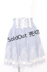 axes femme / 刺繍入りハイウエストスカート M ブルー O-25-07-31-051-AX-SK-OW-OS