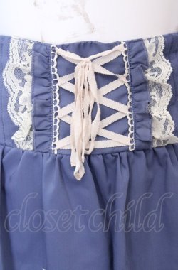 画像2: axes femme / 刺繍入りハイウエストスカート M ブルー O-25-07-31-051-AX-SK-OW-OS