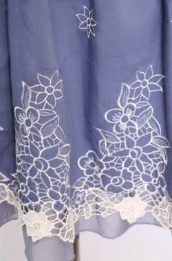 画像3: axes femme / 刺繍入りハイウエストスカート M ブルー O-25-07-31-051-AX-SK-OW-OS