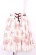 axes femme / メッセージ×花柄スカート M キナリ×ピンク O-25-07-31-052-AX-SK-OW-OS