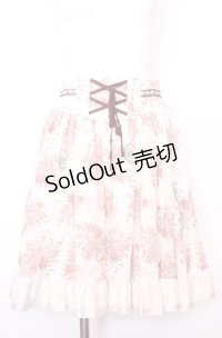 axes femme / メッセージ×花柄スカート M キナリ×ピンク O-25-07-31-052-AX-SK-OW-OS