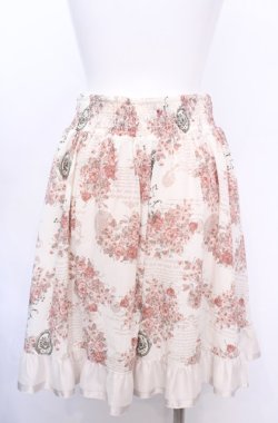 画像3: axes femme / メッセージ×花柄スカート M キナリ×ピンク O-25-07-31-052-AX-SK-OW-OS