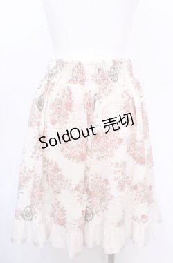 画像3: axes femme / メッセージ×花柄スカート M キナリ×ピンク O-25-07-31-052-AX-SK-OW-OS