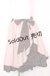 axes femme / バイカラーフリルスカート M ピンク×ブラウン O-25-07-31-053-AX-SK-OW-OS