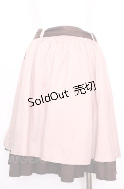 画像2: axes femme / バイカラーフリルスカート M ピンク×ブラウン O-25-07-31-053-AX-SK-OW-OS