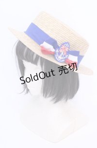 Angelic Pretty / マリンリボンストローHat  ナチュラル×トリコロール O-25-07-31-007-AP-AC-IG-OS