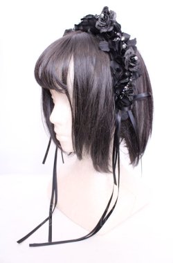 画像1: atelierBeatrice / Rose pearlカチューシャ  クロ O-25-07-31-1056-PU-AC-OW-OS