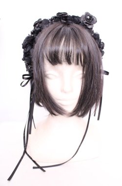 画像2: atelierBeatrice / Rose pearlカチューシャ  クロ O-25-07-31-1056-PU-AC-OW-OS