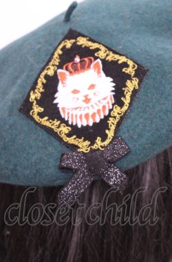 画像2: Enchantlic Enchantilly / 猫ワッペンベレー  グリーン O-25-07-31-1059-LO-AC-OW-OS