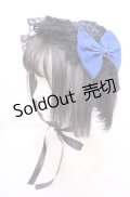 HAPPINYASS / 薔薇モチーフレースアップヘッドドレス  クロ×アオ O-25-07-31-1064-LO-AC-OW-OS