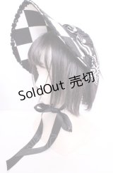 Enchantlic Enchantilly / ダイヤ柄ハーフボンネット  クロ×シロ O-25-07-31-1065-LO-AC-OW-OS
