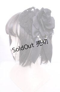 ATELIER PIERROT / 薔薇レースカチューシャ  ブラック O-25-07-31-1066-EL-TO-OW-OS