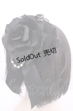 画像2: ATELIER PIERROT / 薔薇レースカチューシャ  ブラック O-25-07-31-1066-EL-TO-OW-OS