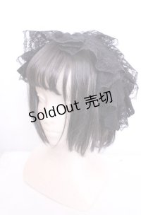 星屑すみれ / 薔薇刺繍レースのヘッドドレス  クロ O-25-07-31-1074-LO-AC-OW-ZT0803N