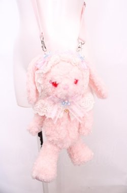 画像1: BABY,THE STARS SHINE BRIGHT / SA・KU・RA Papillonage うさくみゃちゃんポシェット  ピンク O-25-07-31-1078-BA-BG-OW-OS