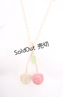 画像1: Q-pot. / チェリーネックレス  アカ×ゴールド O-25-07-31-1084-QP-AC-OW-ZT485