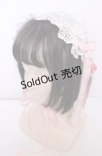 BABY,THE STARS SHINE BRIGHT / SA・KU・RA Cafe a la mode柄ヘッドドレス  若草 O-25-07-31-1094-BA-AC-OW-OS