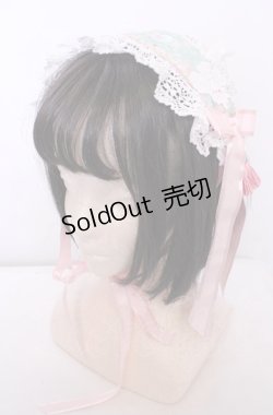 画像1: BABY,THE STARS SHINE BRIGHT / SA・KU・RA Cafe a la mode柄ヘッドドレス  若草 O-25-07-31-1094-BA-AC-OW-OS