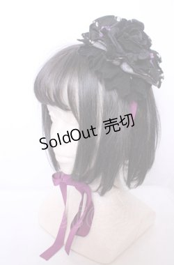 画像1: ALICE and the PIRATES / Melty Mermaid Princess柄丸型ヘッドドレス  クロ×パープル O-25-07-31-1100-PA-AC-OW-OS
