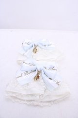 Amavel / Bunny＆Chick Festivalリボンカフス  シロ×サックス O-25-07-31-1120-CA-ZA-OW-OS