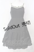 Emily Temple cute / レース配色サテンノースリーブワンピース  クロ×キナリ O-25-07-31-1126-ET-OP-OW-OS