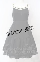 Emily Temple cute / レース配色サテンノースリーブワンピース  クロ×キナリ O-25-07-31-1126-ET-OP-OW-OS